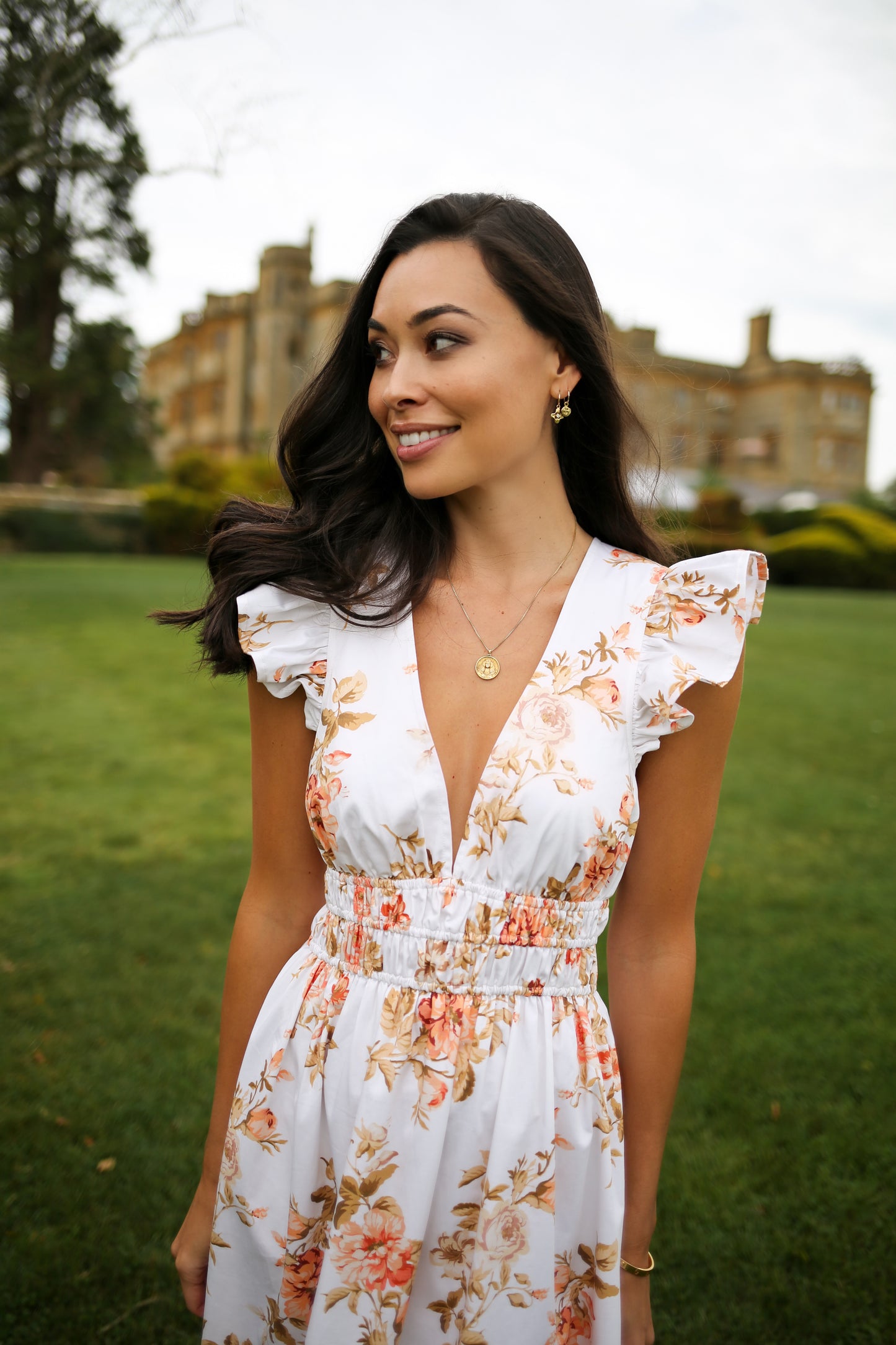 West Village Dress in Peach Floral