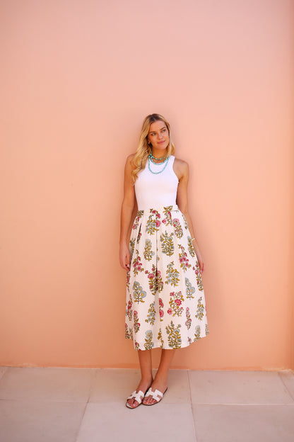 Kensington Skirt in Block Print