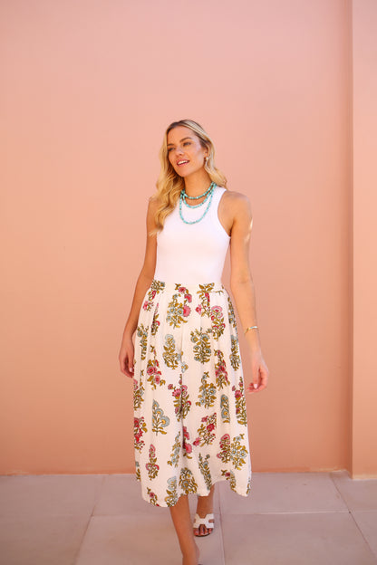 Kensington Skirt in Block Print