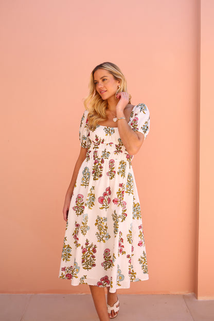 Positano Dress in Block Print