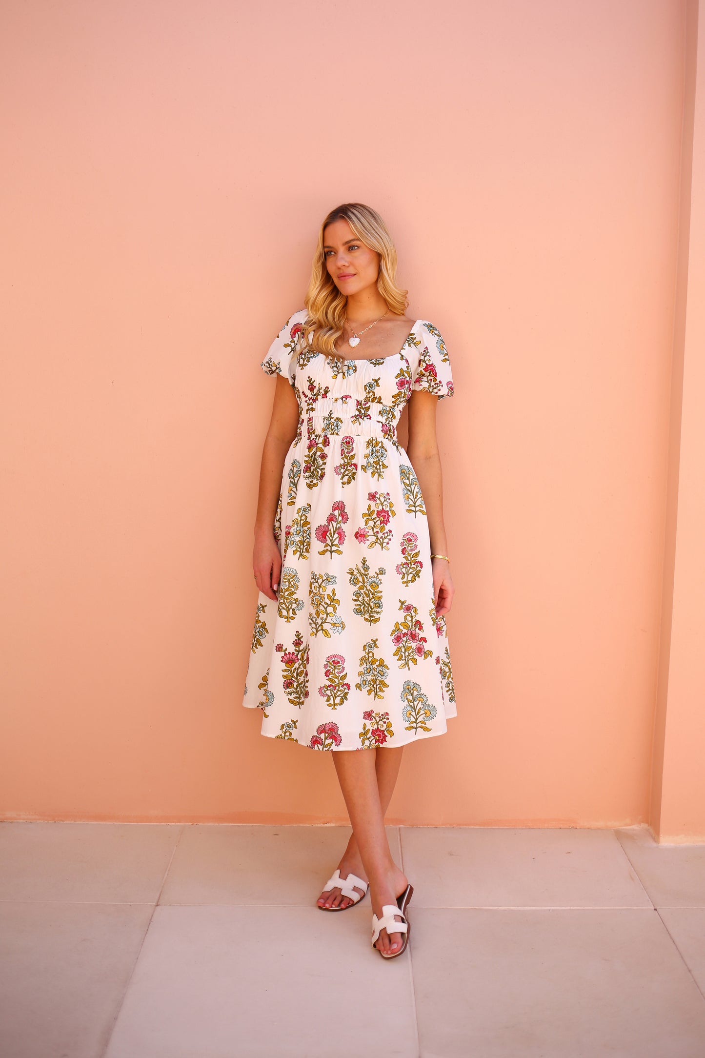 Positano Dress in Block Print