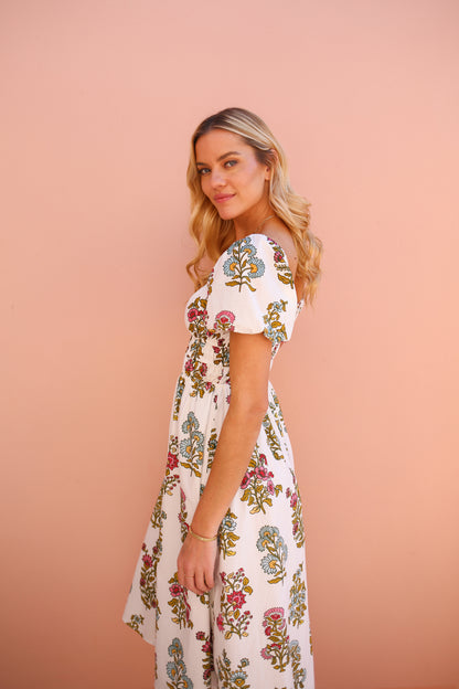 Positano Dress in Block Print